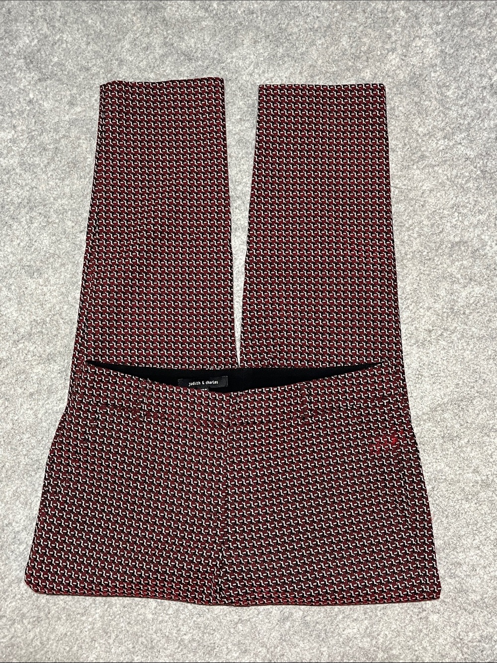 Judith & Charles Red Patterned Stretch Crop Dress Pants